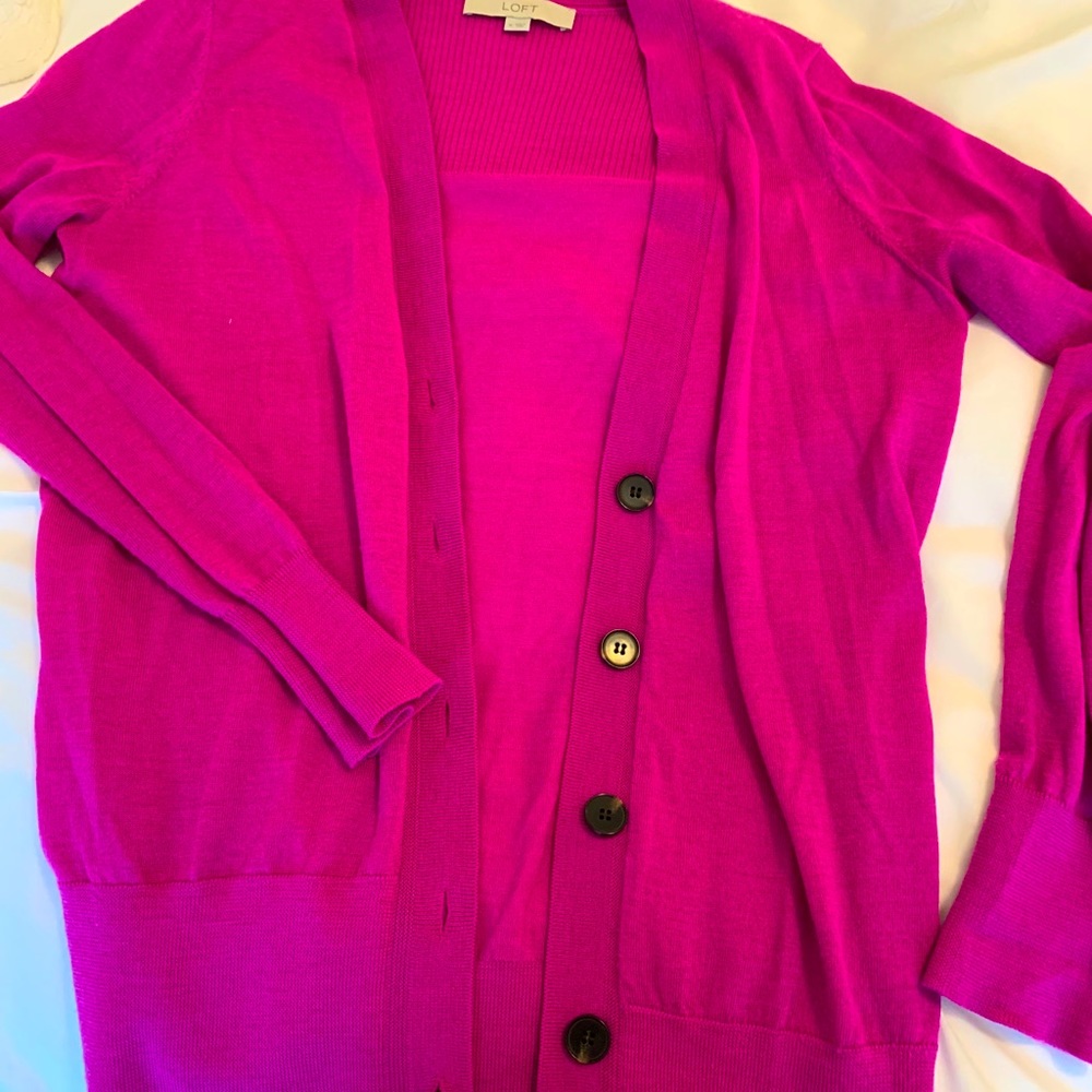 Loft bright magenta cardigan